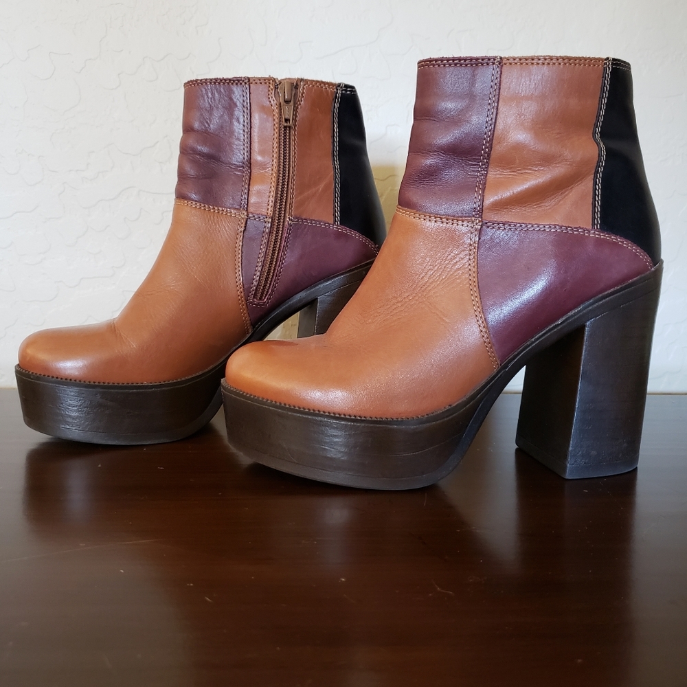 Steve Madden RARE 4 1/2" Heel, Patchwork Boots